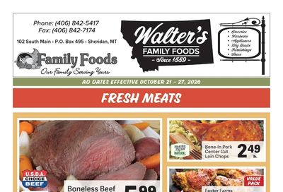 Walter's Family Foods Weekly Ad October 21 - 27, 2026