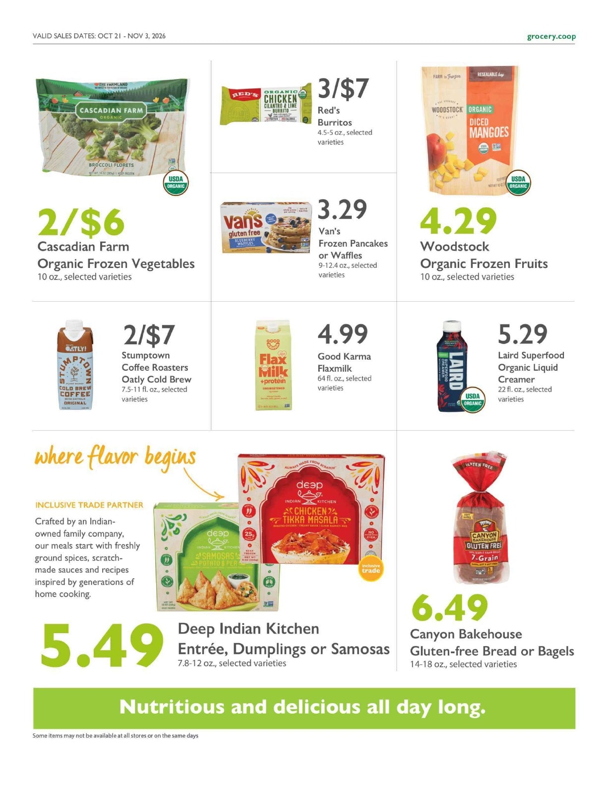 Wasatch Food Co-op Co+op Deals Weekly Ad October 21 - November 3, 2026