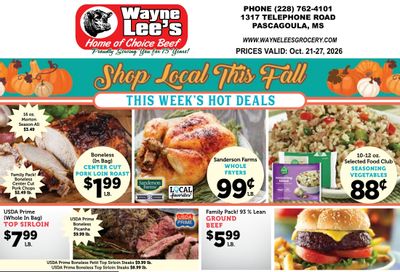 Wayne Lee's Grocery & Market Weekly Ad October 21 - 27, 2026