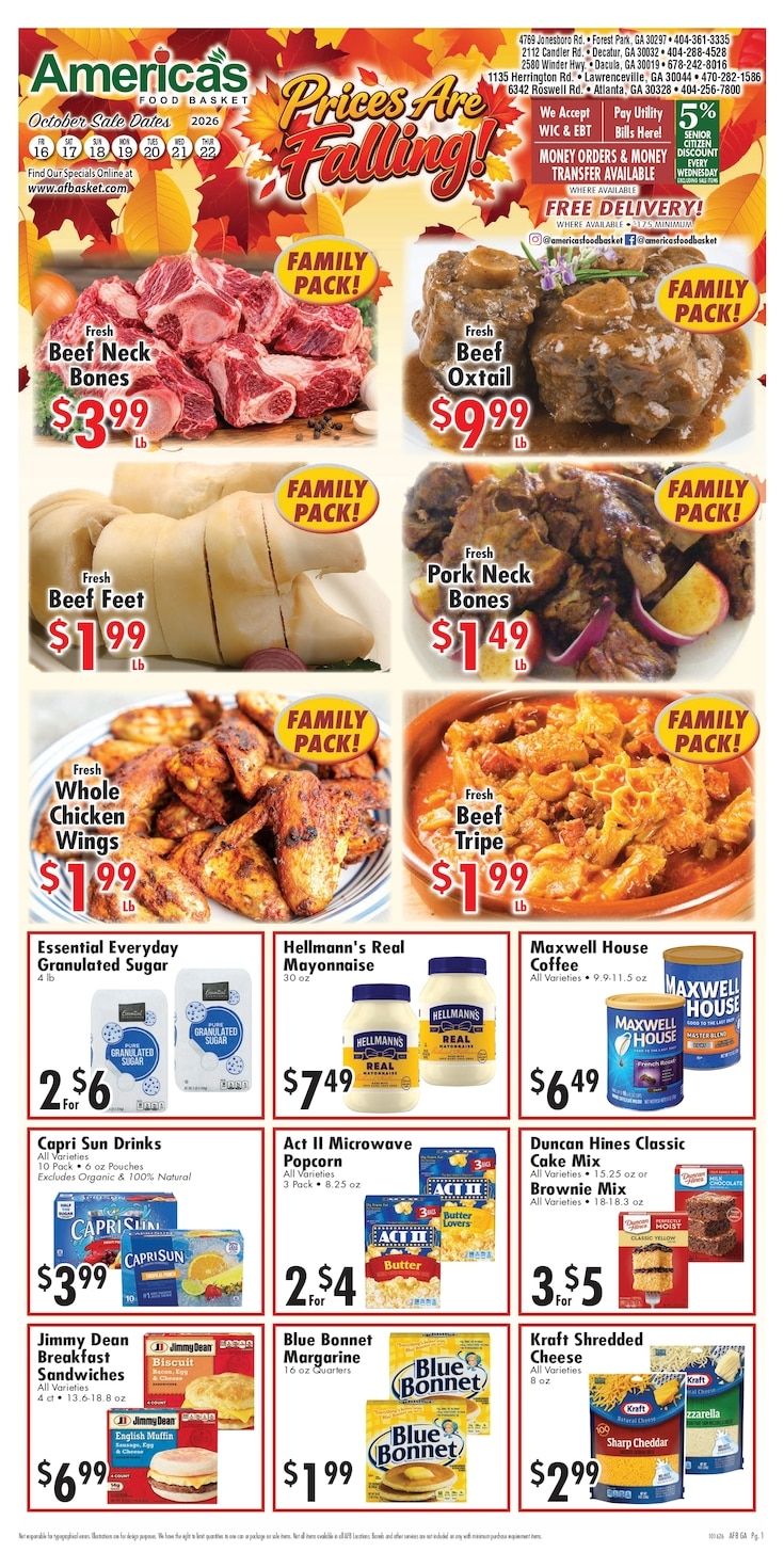 America's Food Basket (Georgia) Weekly Ad October 16 - 22, 2026