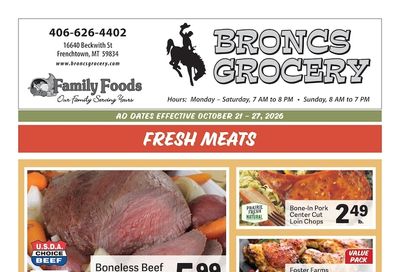 Bronc's Grocery Weekly Ad October 21 - 27, 2026