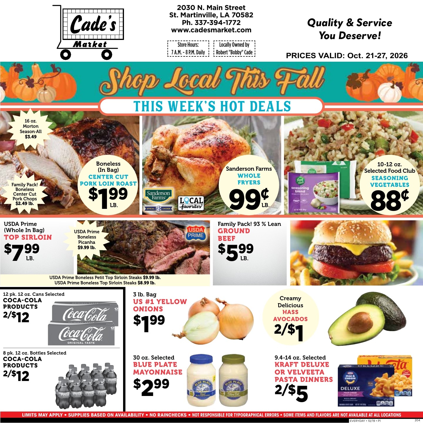 Cade's Market Weekly Ad October 21 - 27, 2026