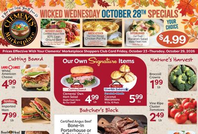 Clements' Marketplace (Plymouth, MA) Weekly Ad October 23 - 29, 2026