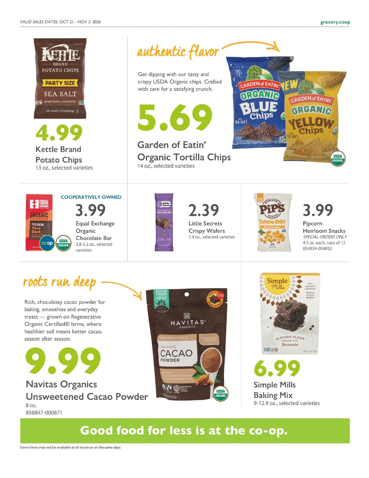 Community Food Co-op - Bellingham Co+op Deals Weekly Ad October 21 - November 3, 2026