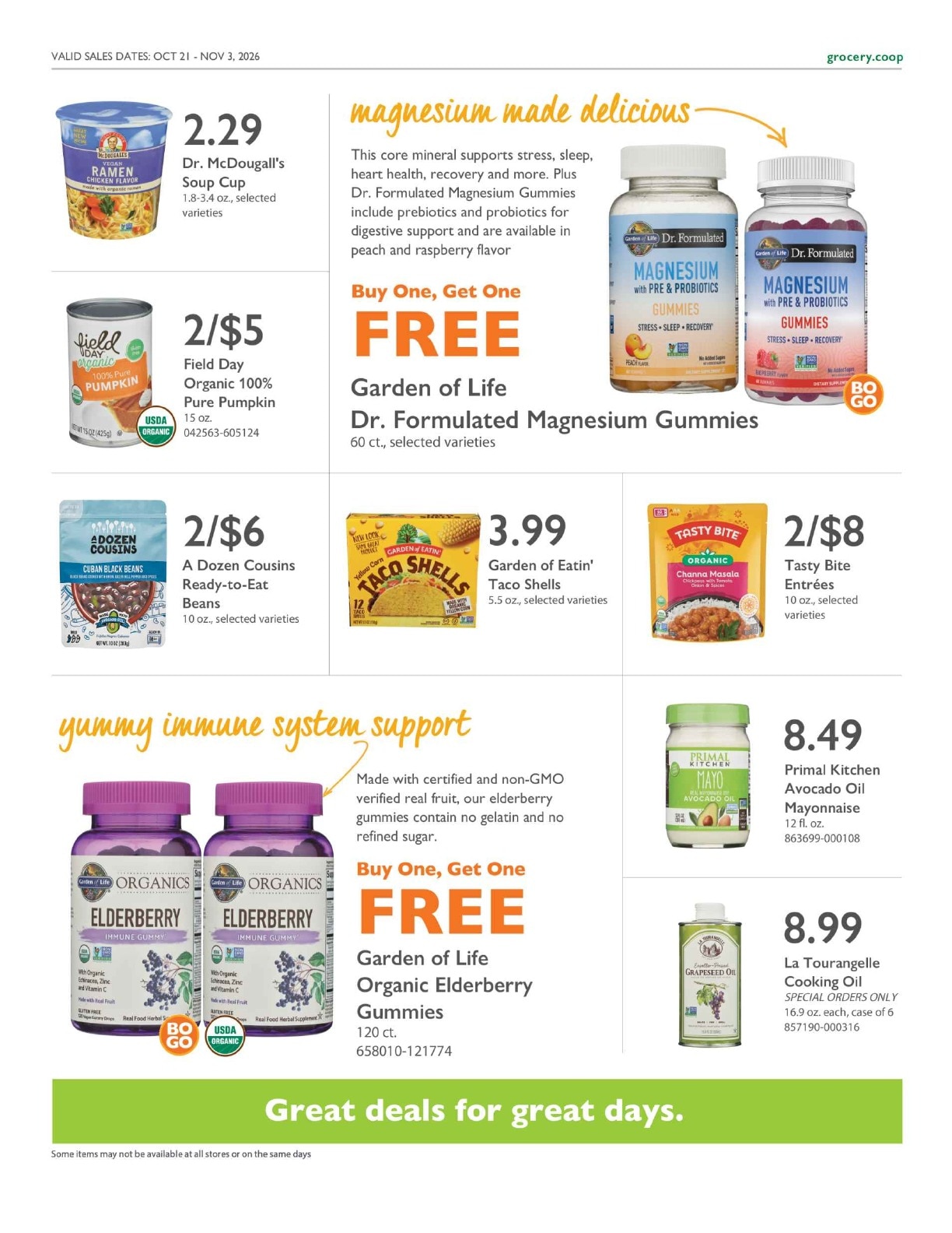 Community Food Co-op - Bellingham Co+op Deals Weekly Ad October 21 - November 3, 2026