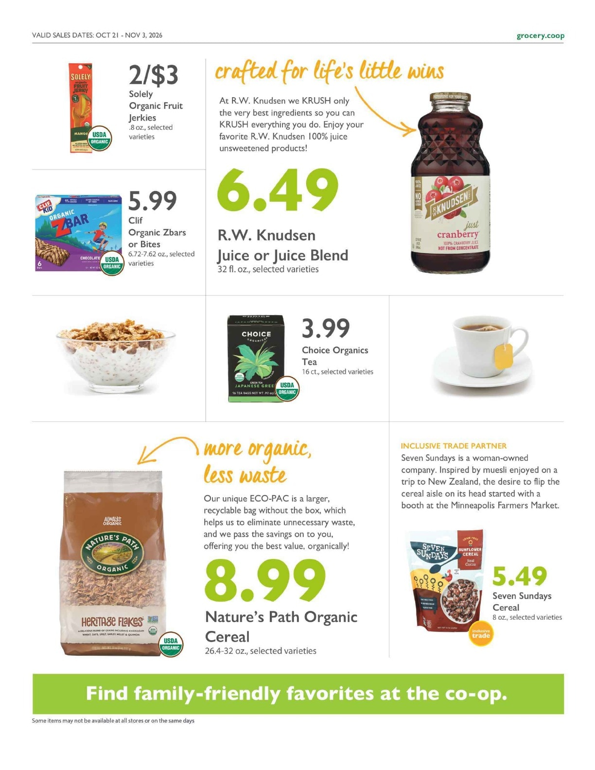 Coos Head Food Co-op Co+op Deals Weekly Ad October 21 - November 3, 2026