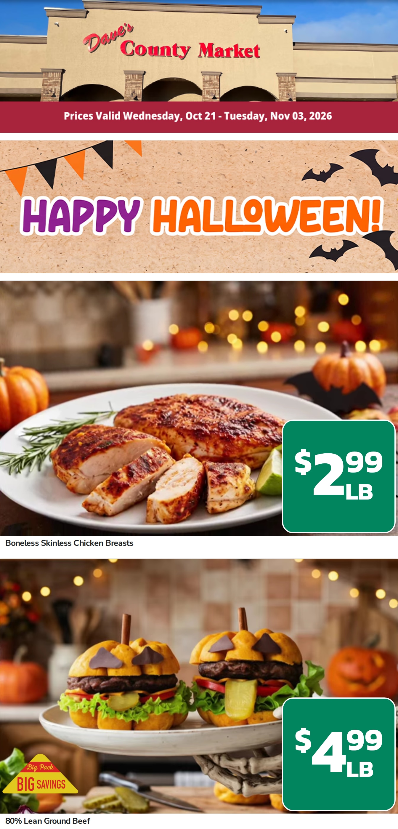 Dave's County Market Merrill Weekly Ad October 21 - November 3, 2026