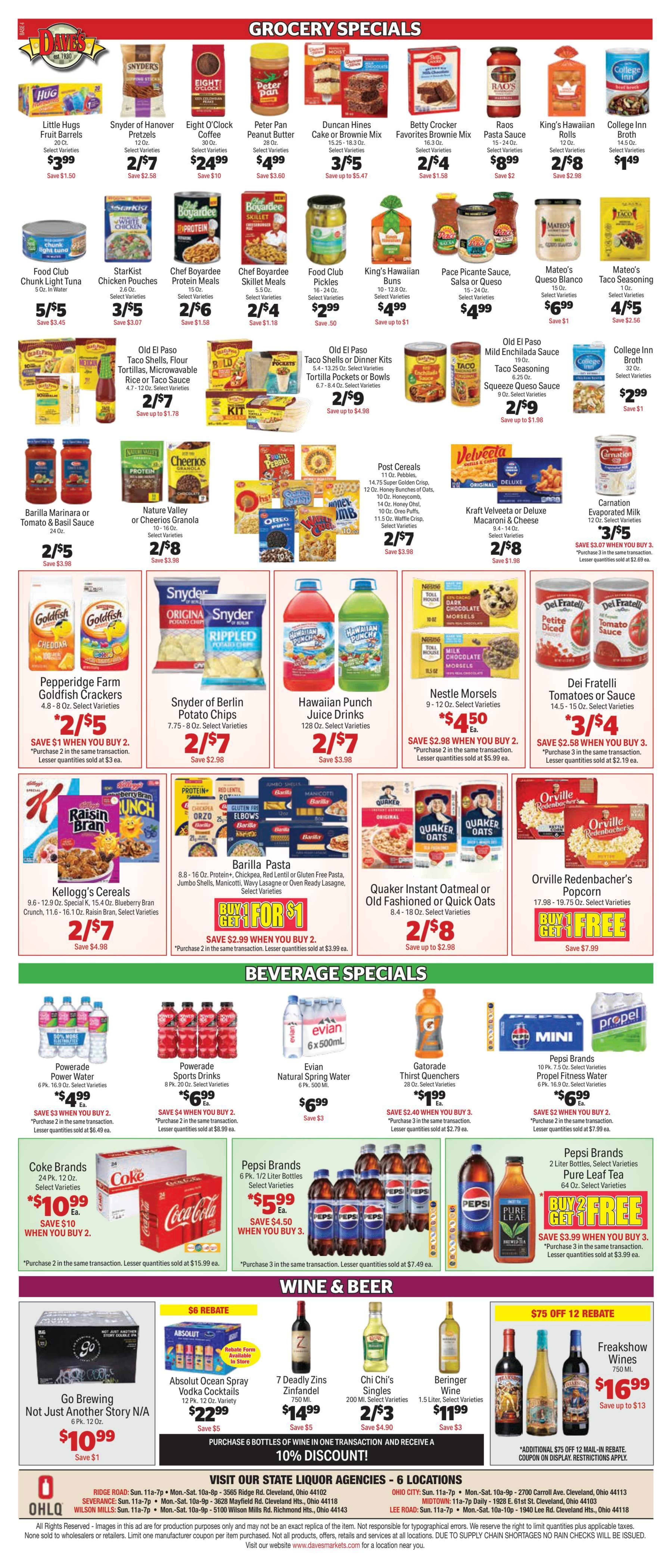 Dave's Markets Weekly Ad October 21 - 27, 2026