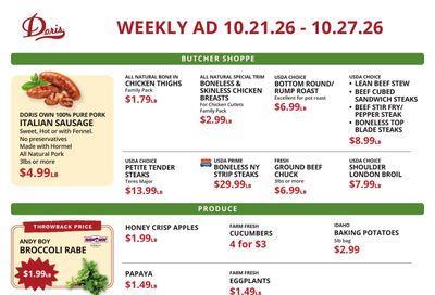Doris Italian Market Weekly Ad October 21 - 27, 2026