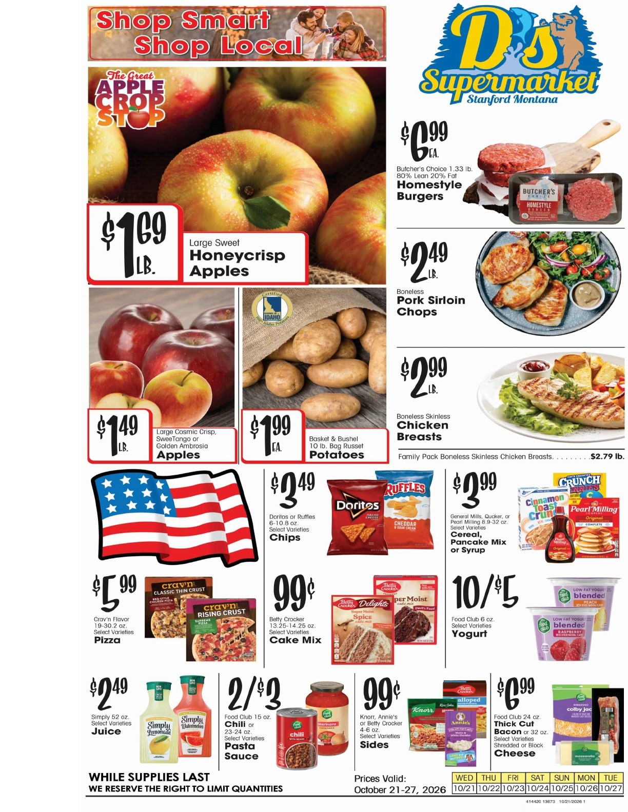 D's Supermarket (Stanford, MT) Weekly Ad October 21 - 27, 2026