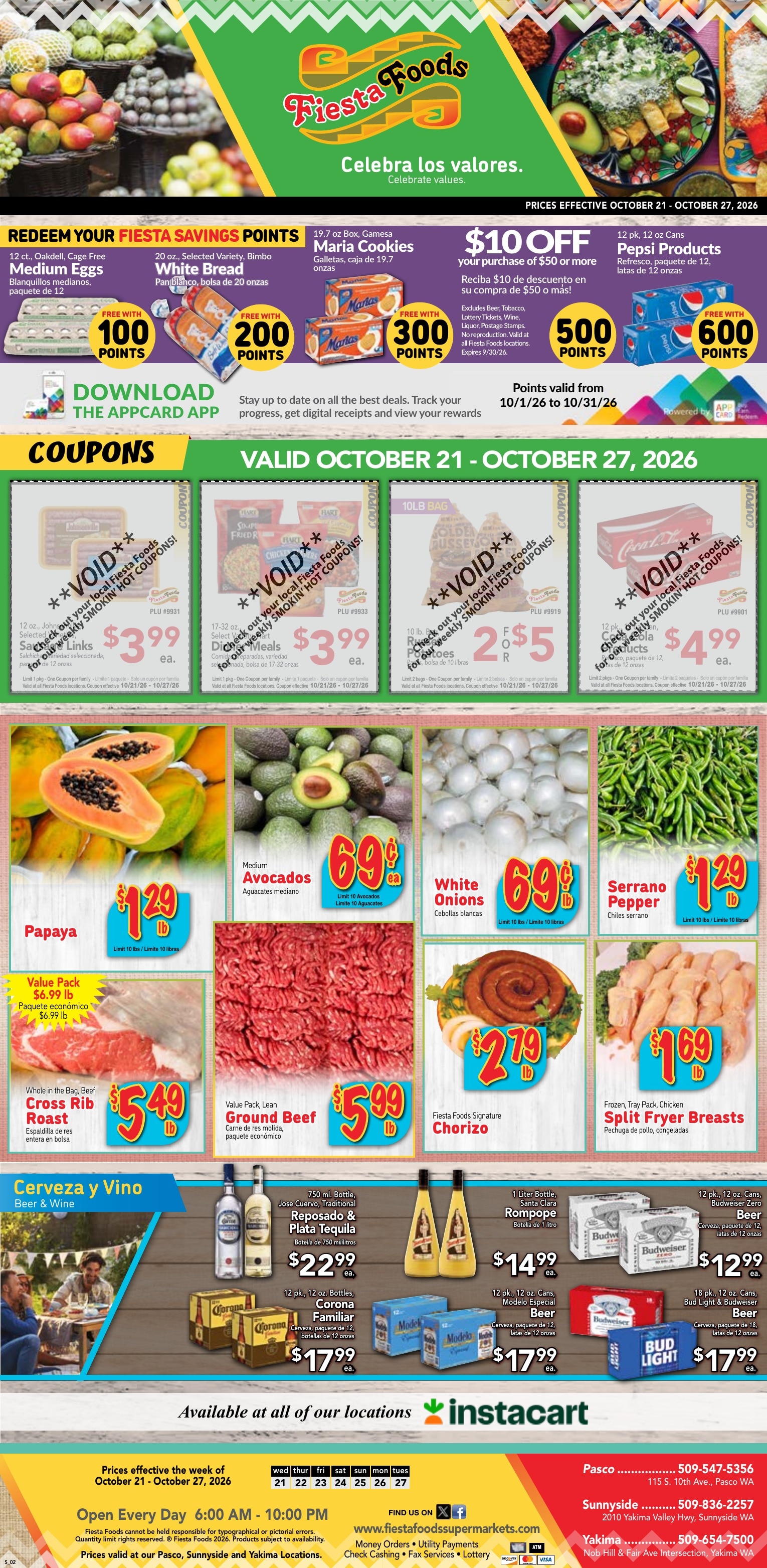 Fiesta Foods SuperMarkets Weekly Ad October 21 - 27, 2026