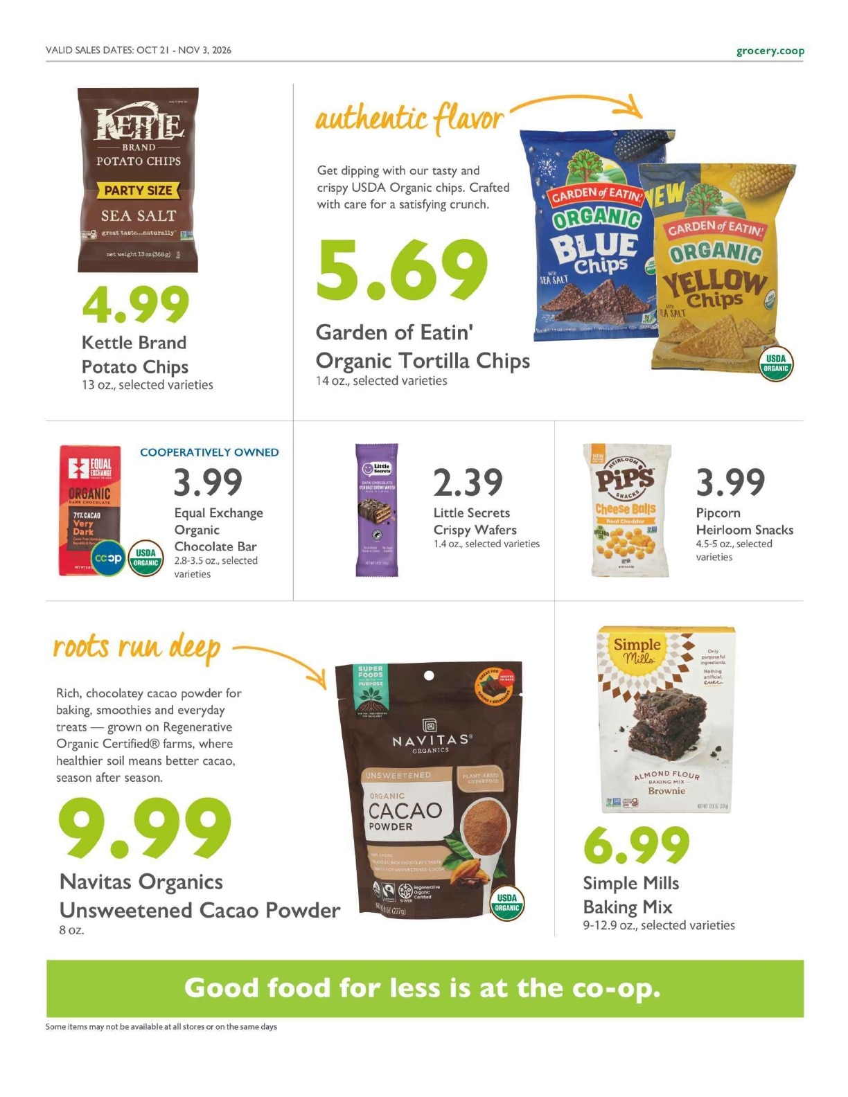 Food Conspiracy Co-op Co+op Deals Weekly Ad October 21 - November 3, 2026