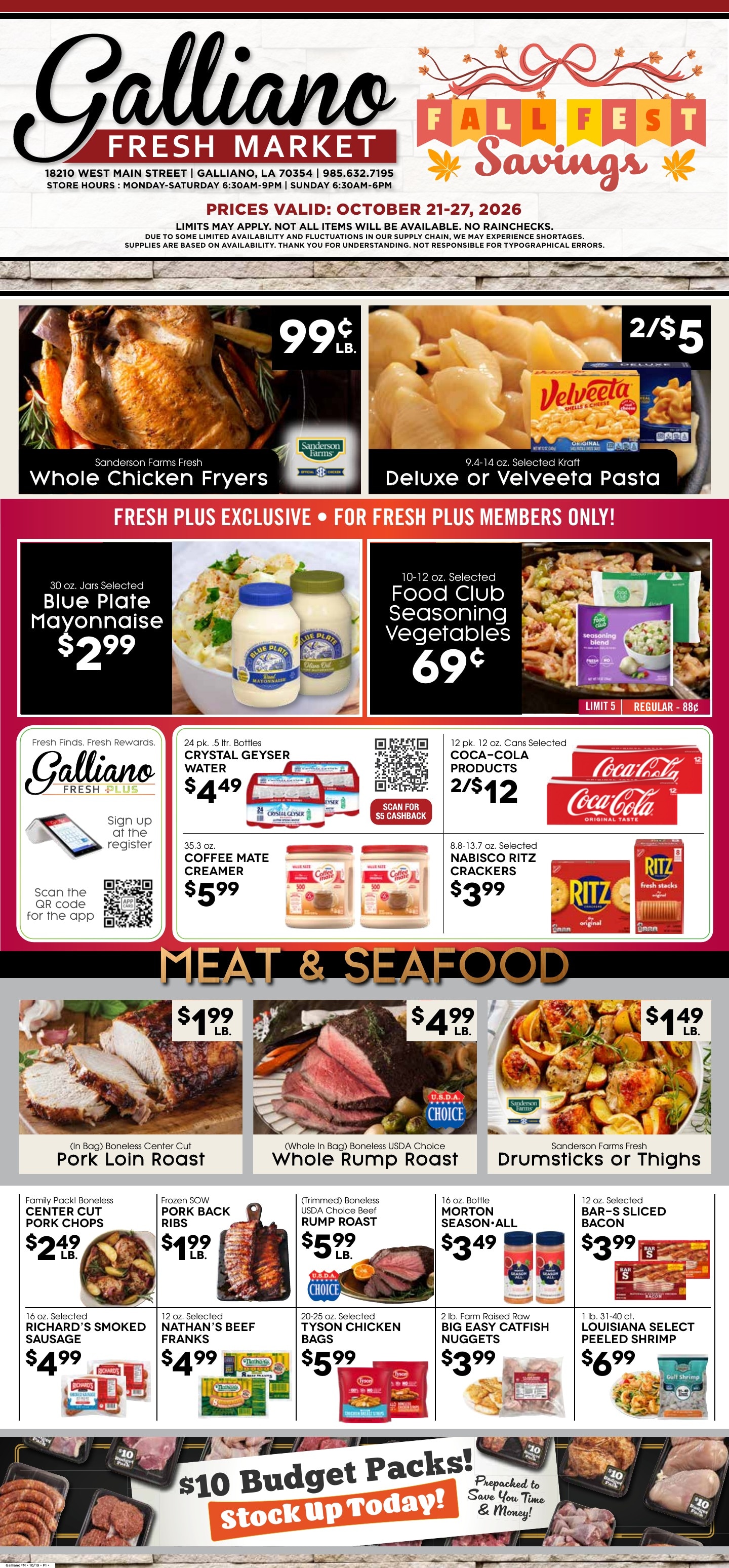 Galliano Fresh Market Weekly Ad October 21 - 27, 2026