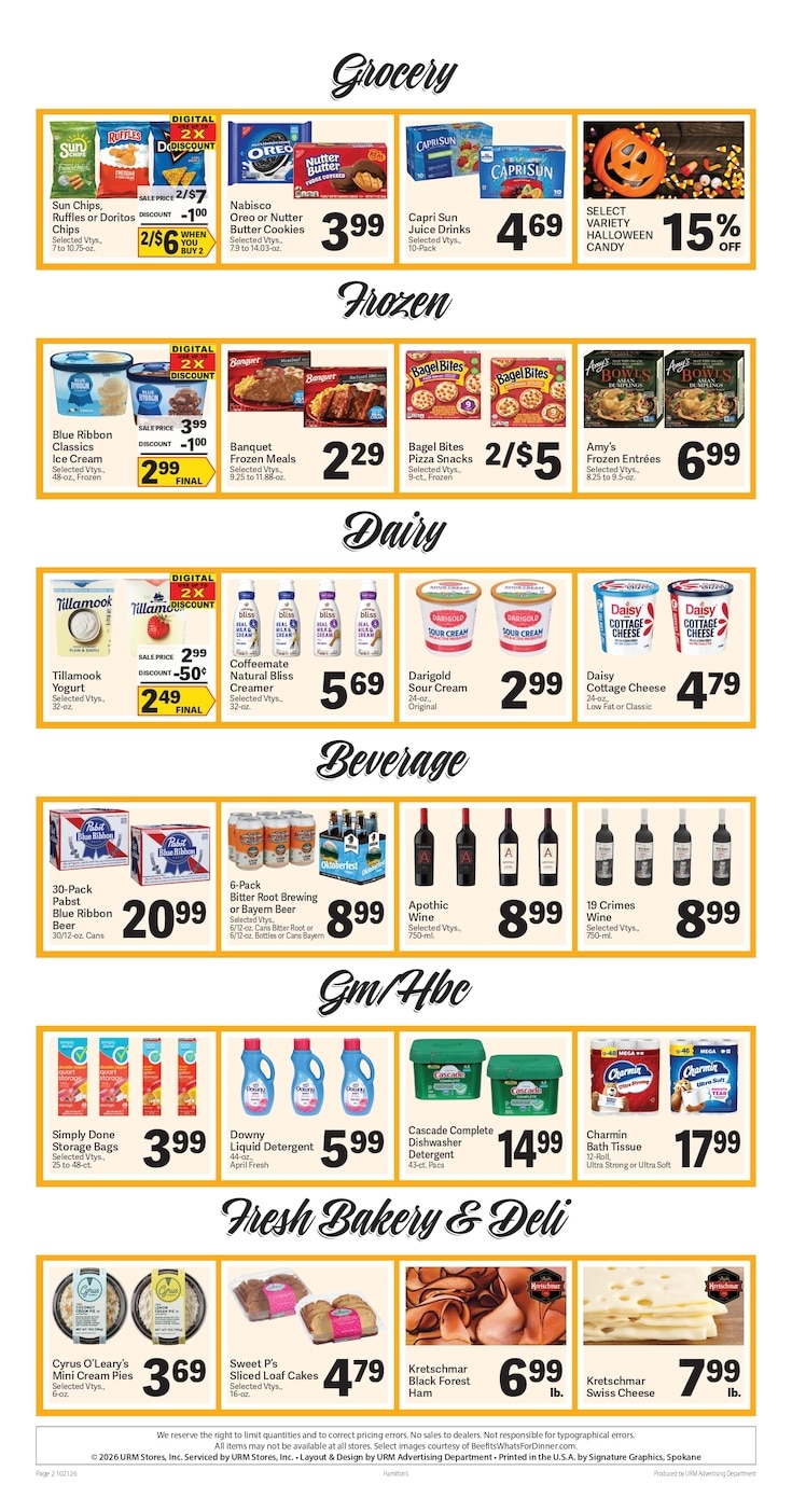 Hamilton's Marketplace Weekly Ad October 21 - 27, 2026