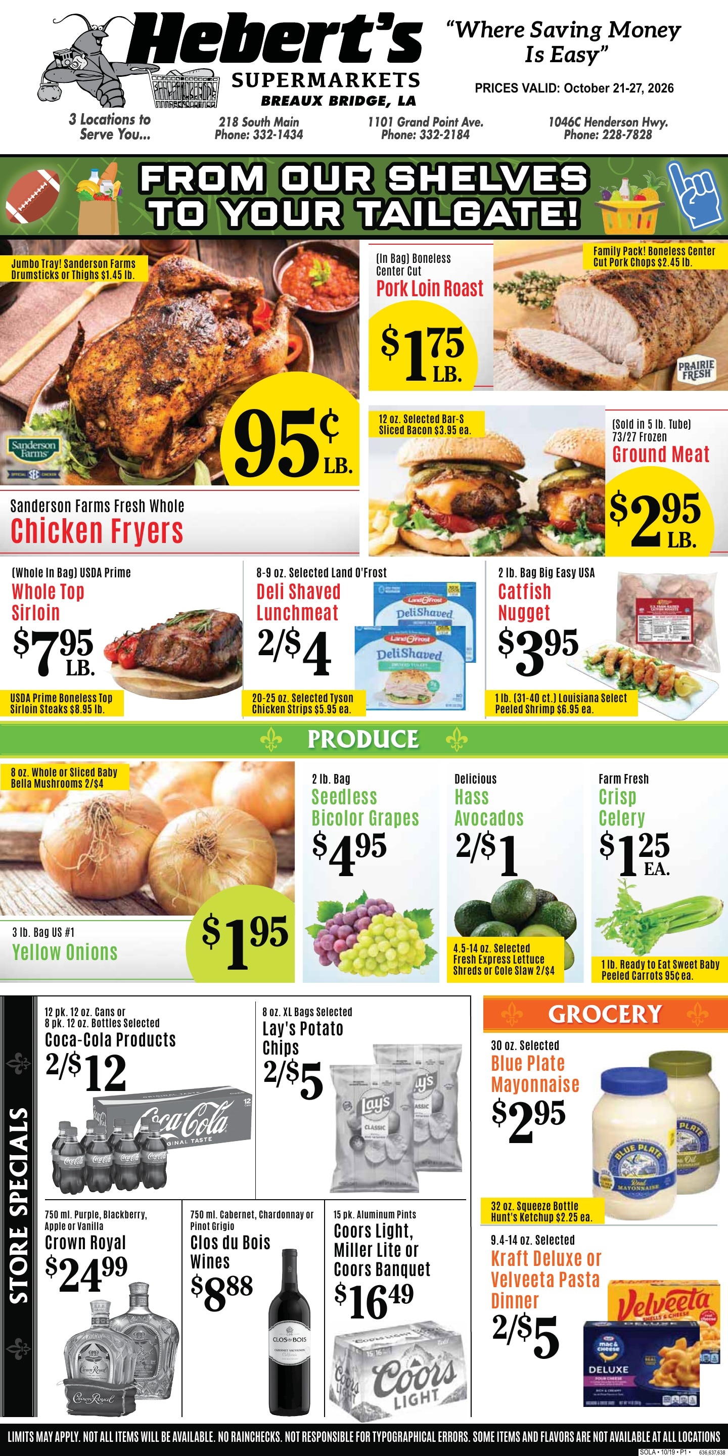 Hebert's Supermarket Weekly Ad October 21 - 27, 2026