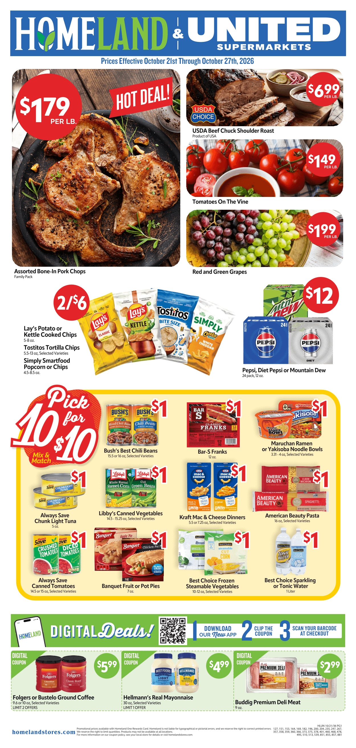 Homeland Stores (Ardmore and other locations, OK) Weekly Ad October 21 - 27, 2026
