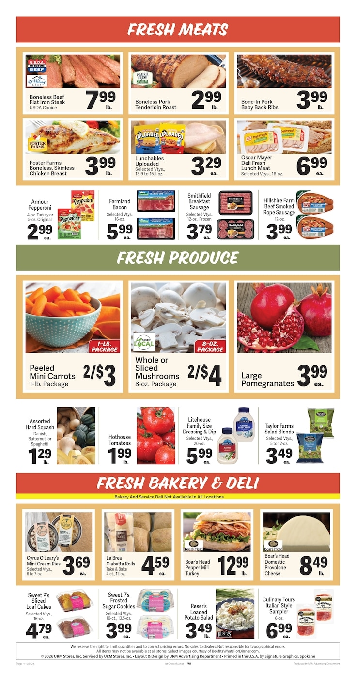 1st Choice Fresh Market Weekly Ad October 21 - 27, 2026
