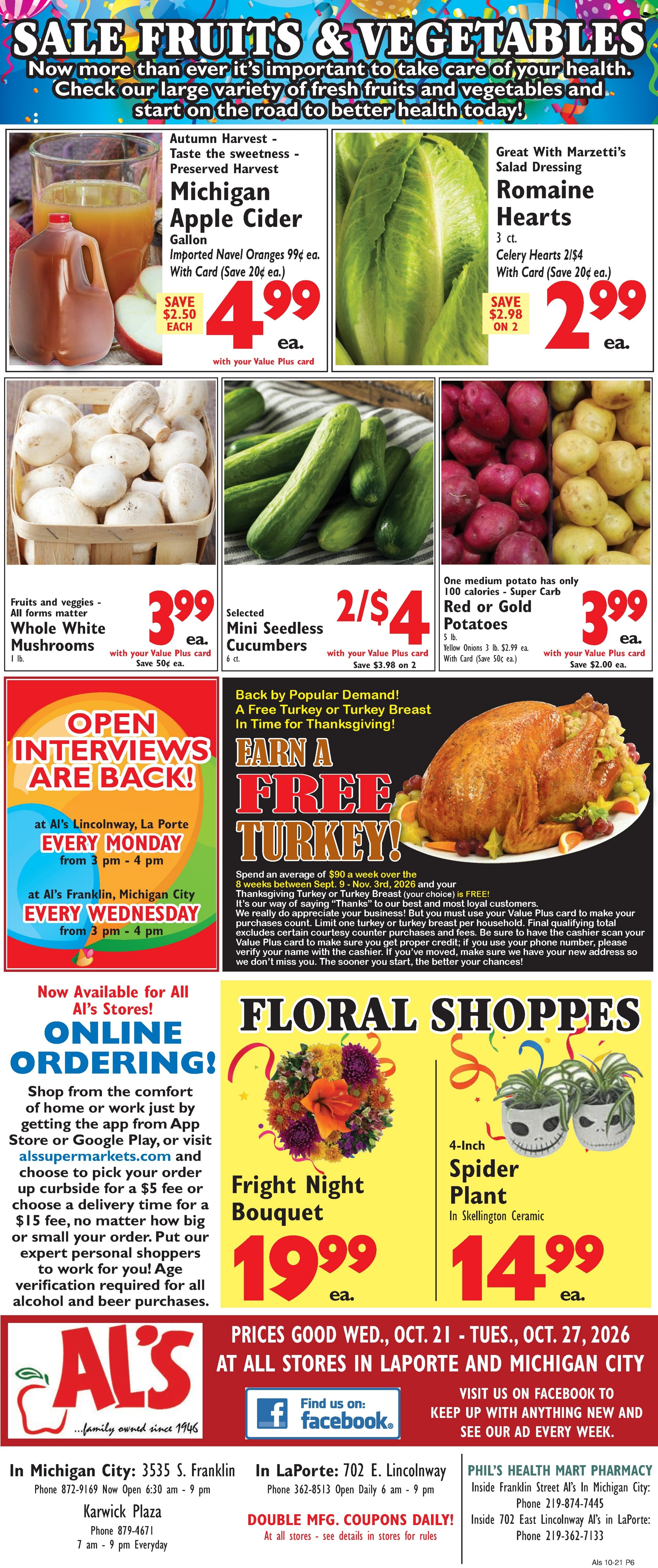 Al's Supermarket Weekly Ad October 21 - 27, 2026
