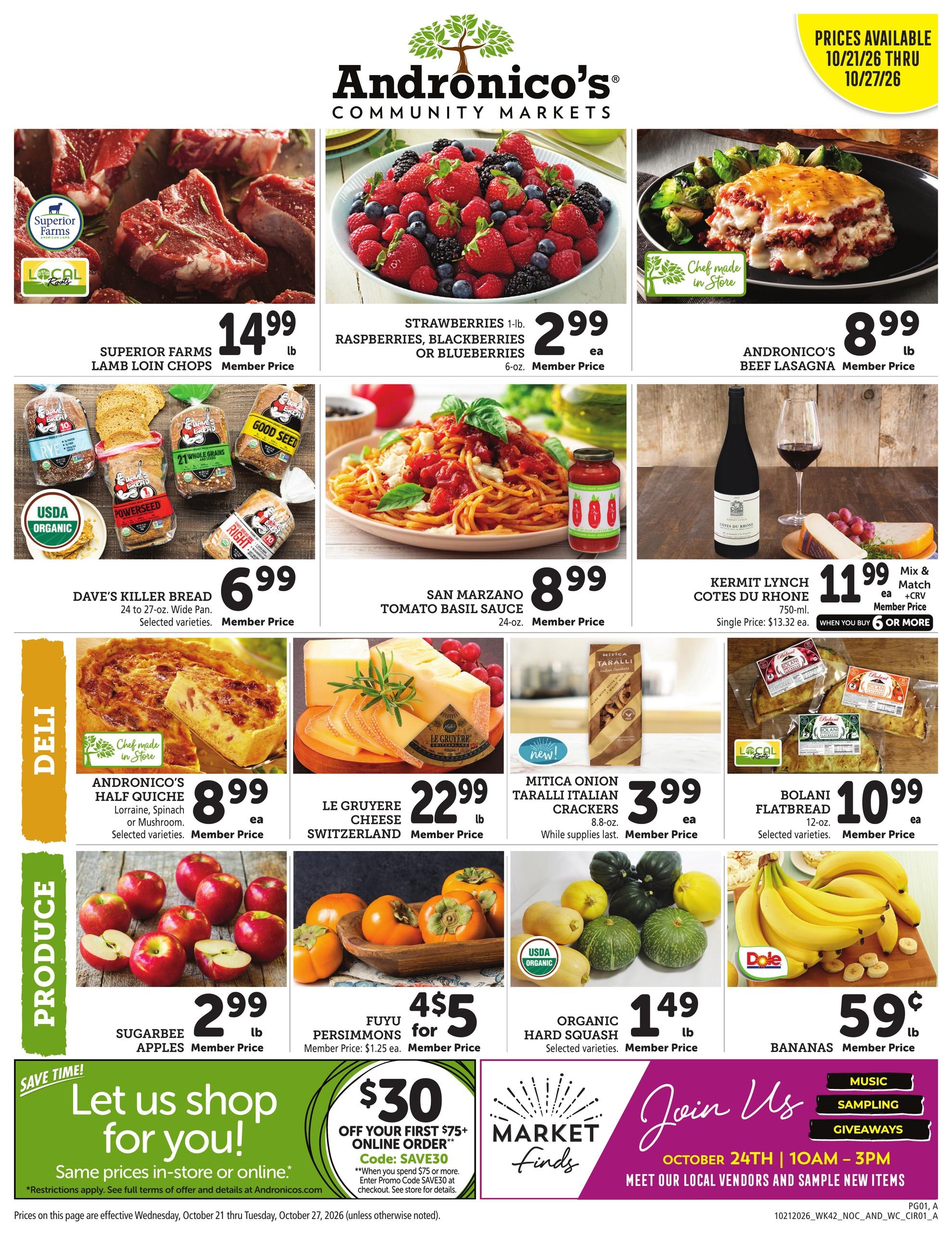 Andronico's Community Markets Weekly Ad October 21 - 27, 2026