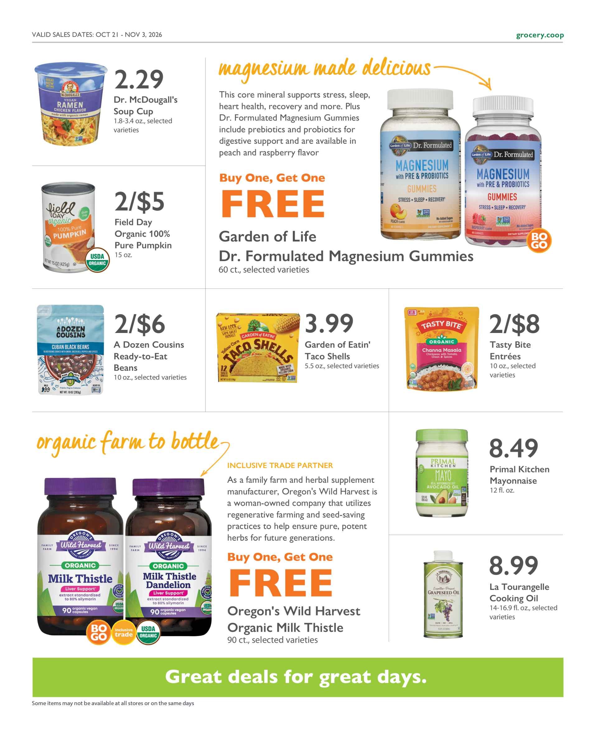 Astoria Co-op Co-op Deals Weekly Ad October 21 - November 3, 2026