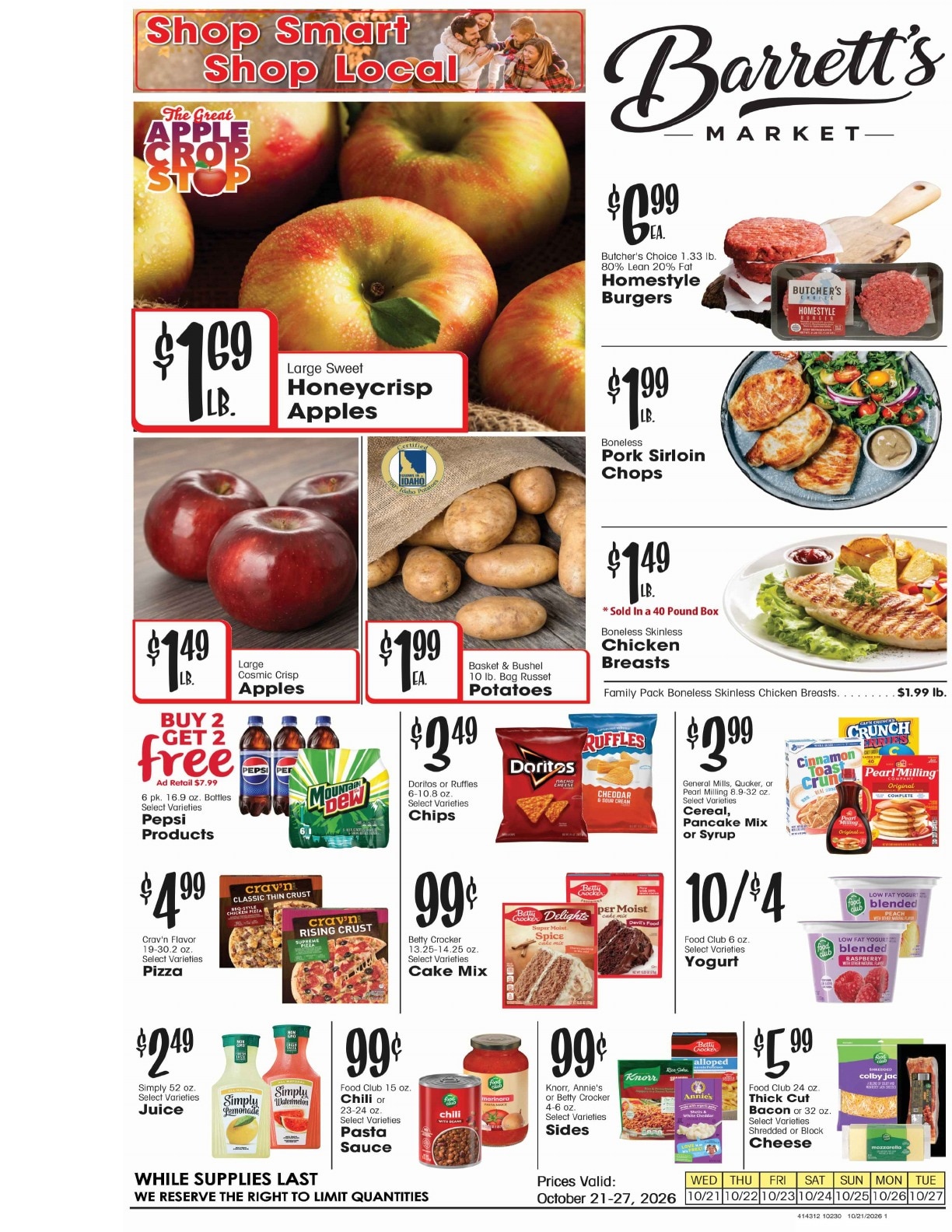 Barrett's Foodtown Weekly Ad October 21 - 27, 2026