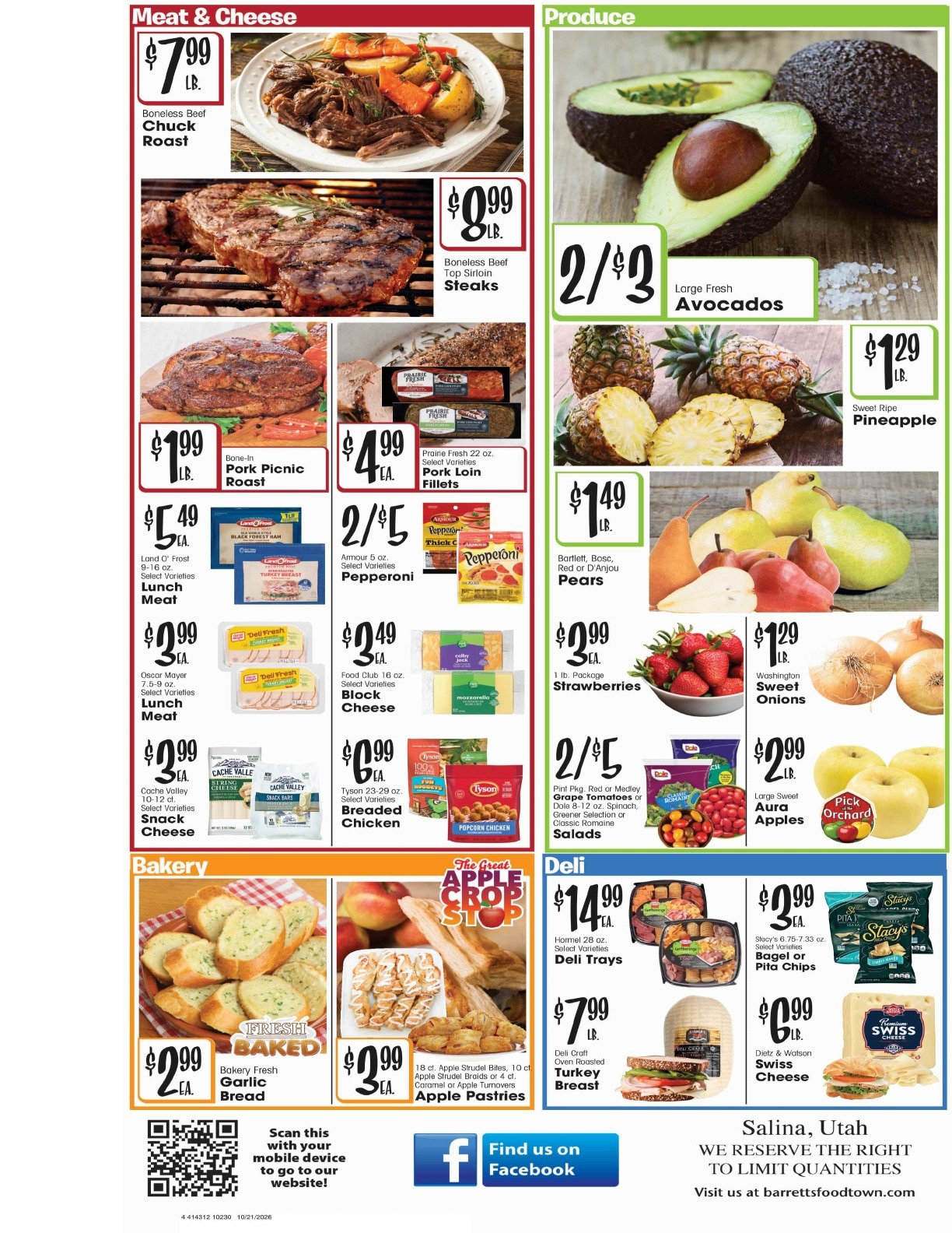 Barrett's Foodtown Weekly Ad October 21 - 27, 2026