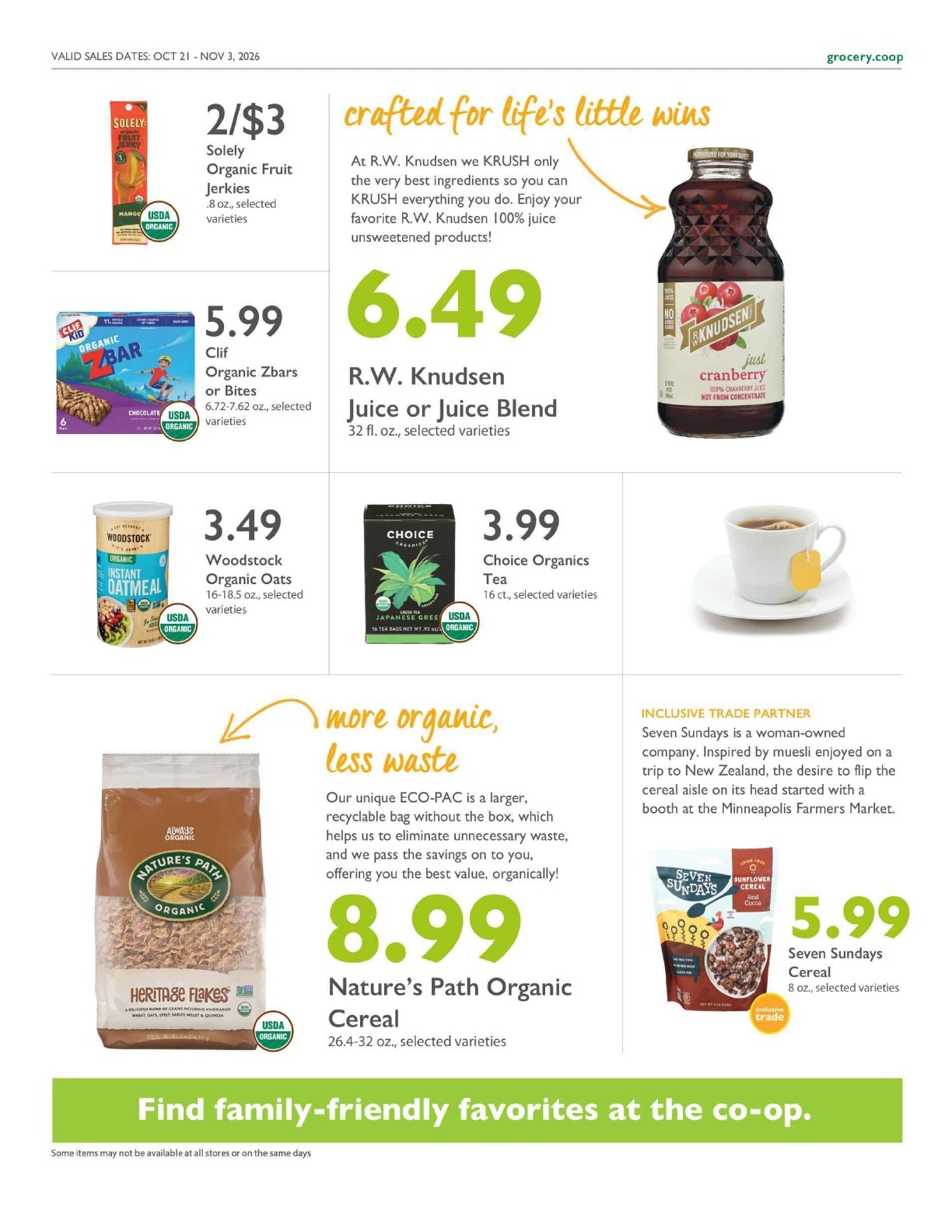 Belfast Community Co-op Co+op Deals Weekly Ad October 21 - November 3, 2026