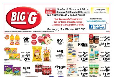 Big G Foods Great Deals This Week! Weekly Ad October 21 - 27, 2026