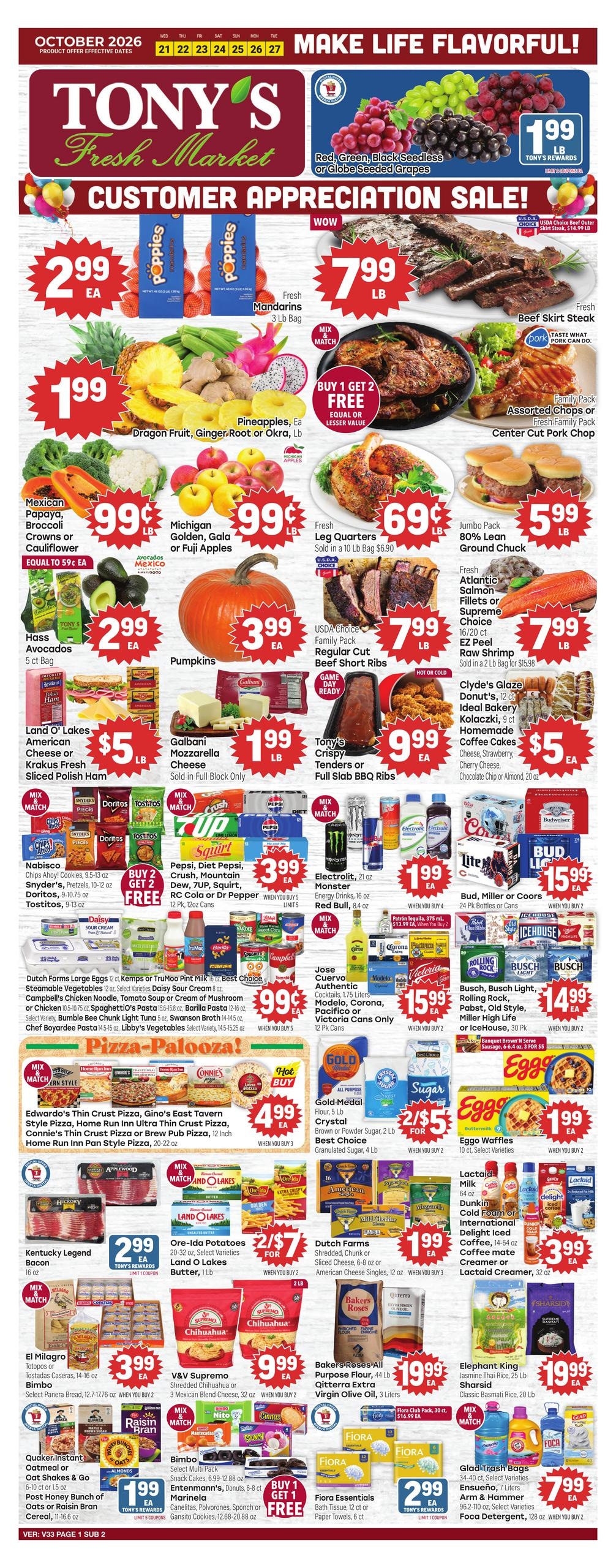 Tony's Fresh Market Weekly Ad October 21 - 27, 2026