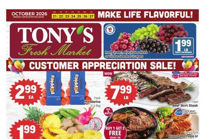 Tony's Fresh Market Weekly Ad October 21 - 27, 2026