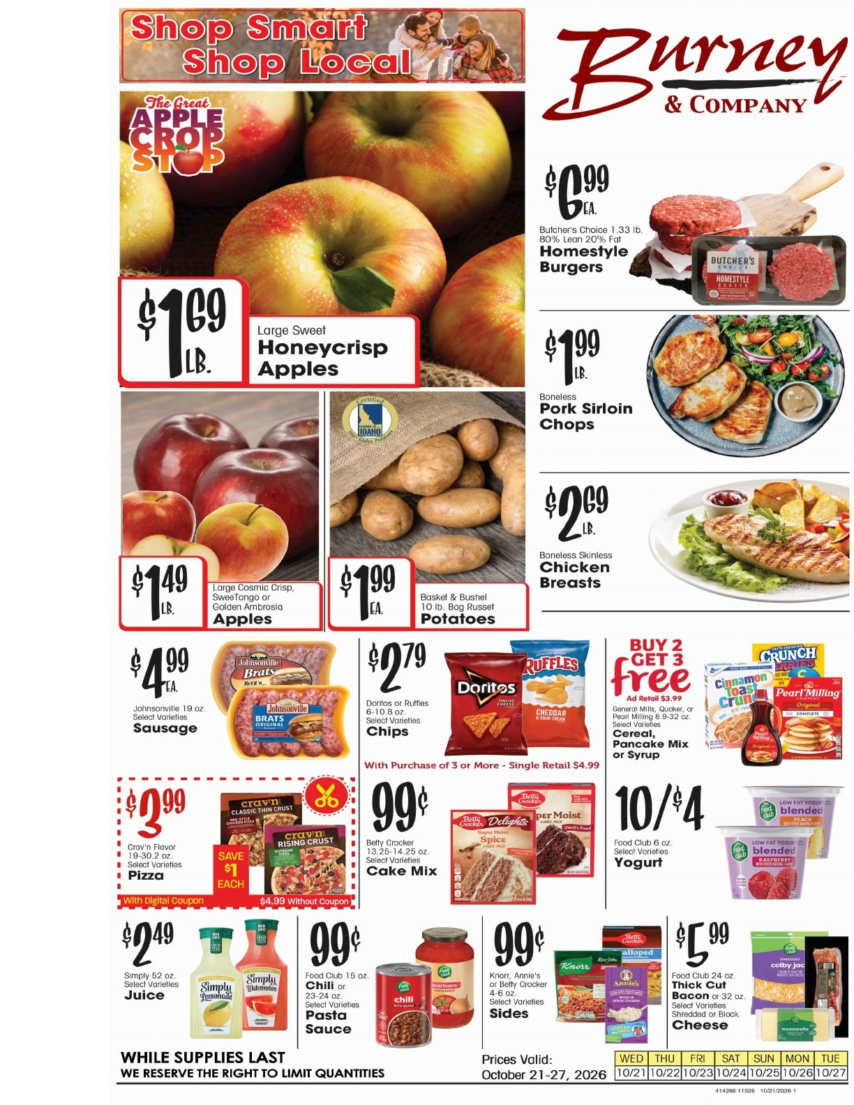 Burney's Weekly Ad October 21 - 27, 2026