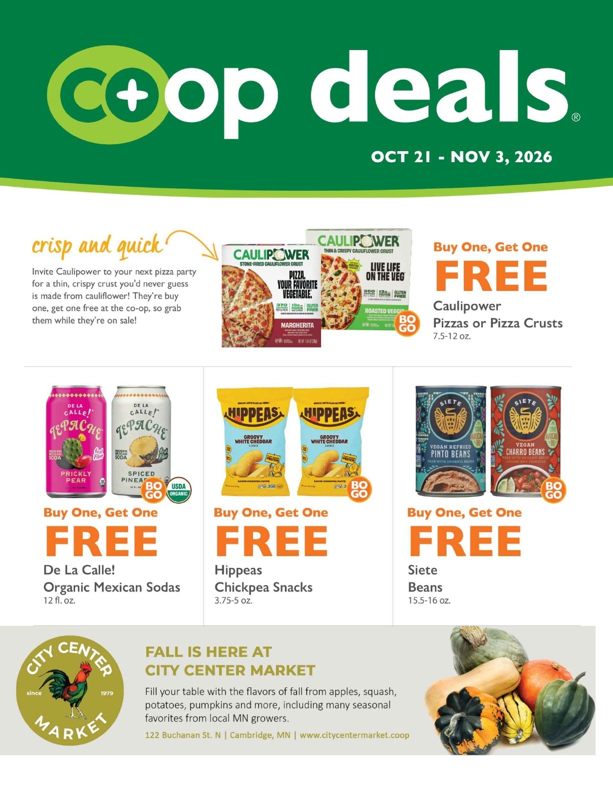 City Center Market Co+op Deals Weekly Ad October 21 - November 3, 2026