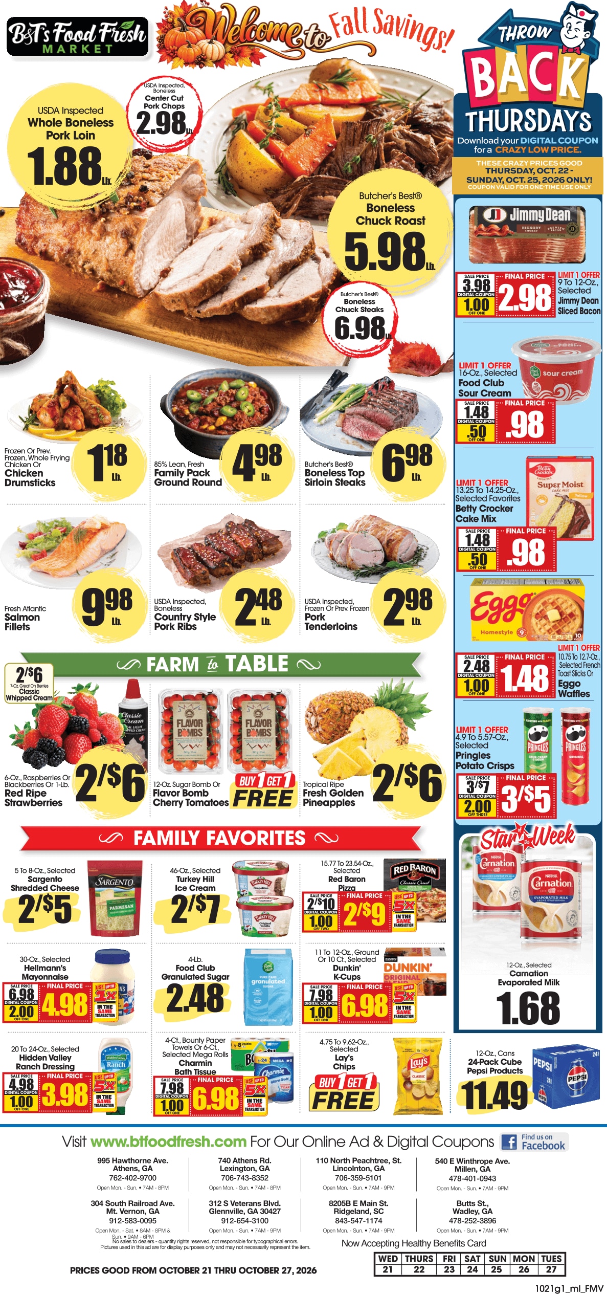 B&T's Food Fresh Market Weekly Ad October 21 - 27, 2026