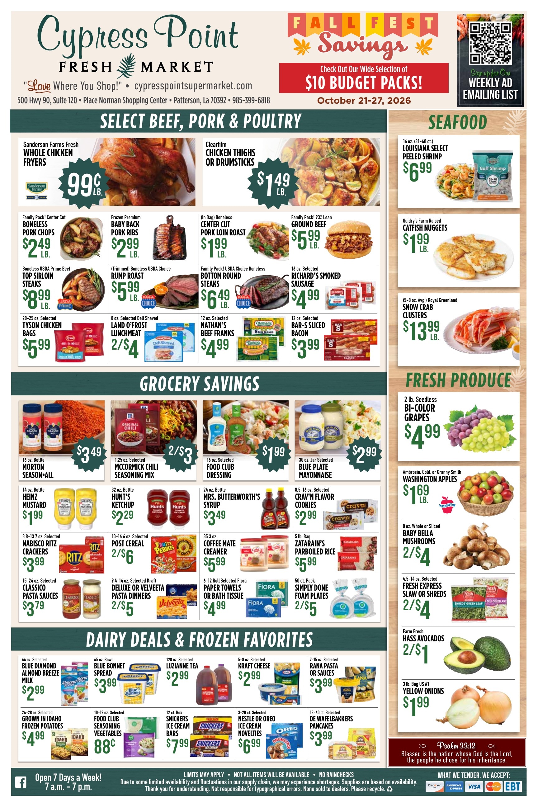 Cypress Point Fresh Market Weekly Ad October 21 - 27, 2026