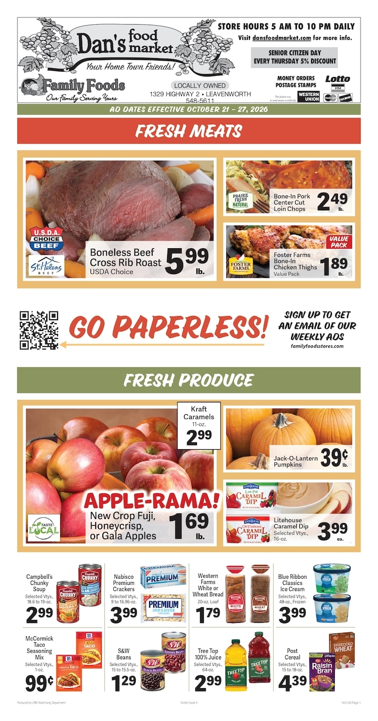 Dan's Food Market Weekly Ad October 21 - 27, 2026