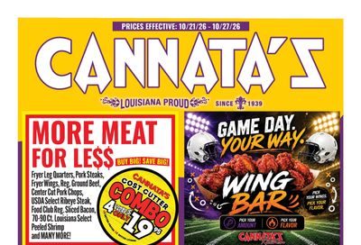 Cannata's Family Market (Louisiana) Weekly Ad October 21 - 27, 2026