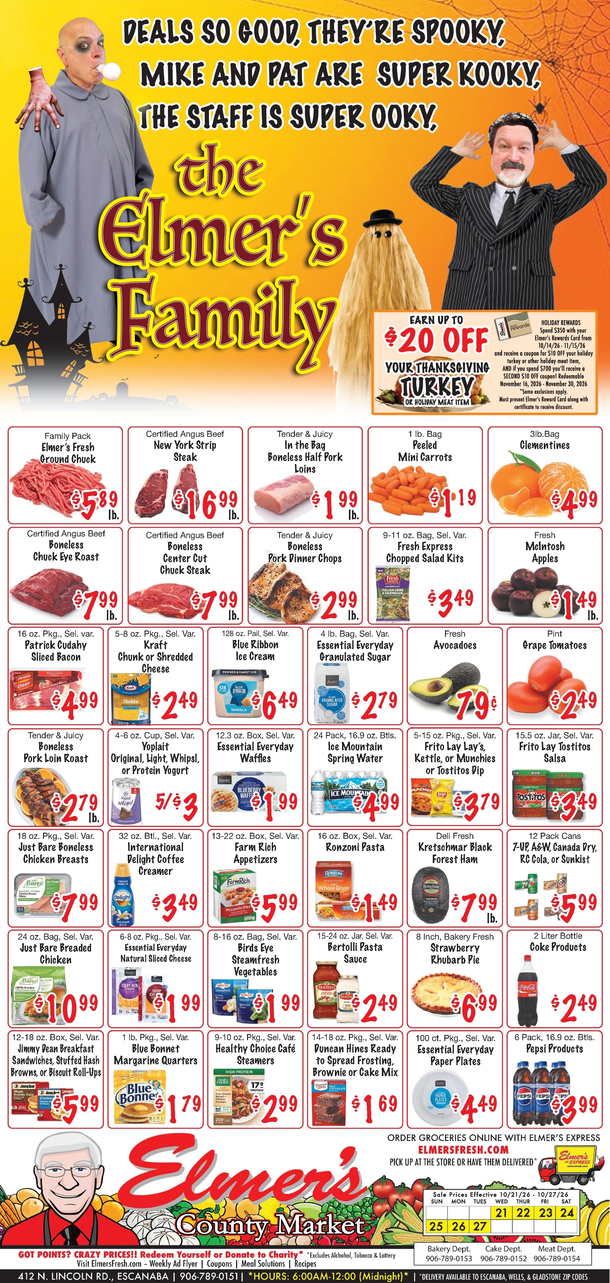 Elmer's County Market (412 N. Lincoln Rd., Escanaba, MI) Newspaper Weekly Ad October 21 - 27, 2026