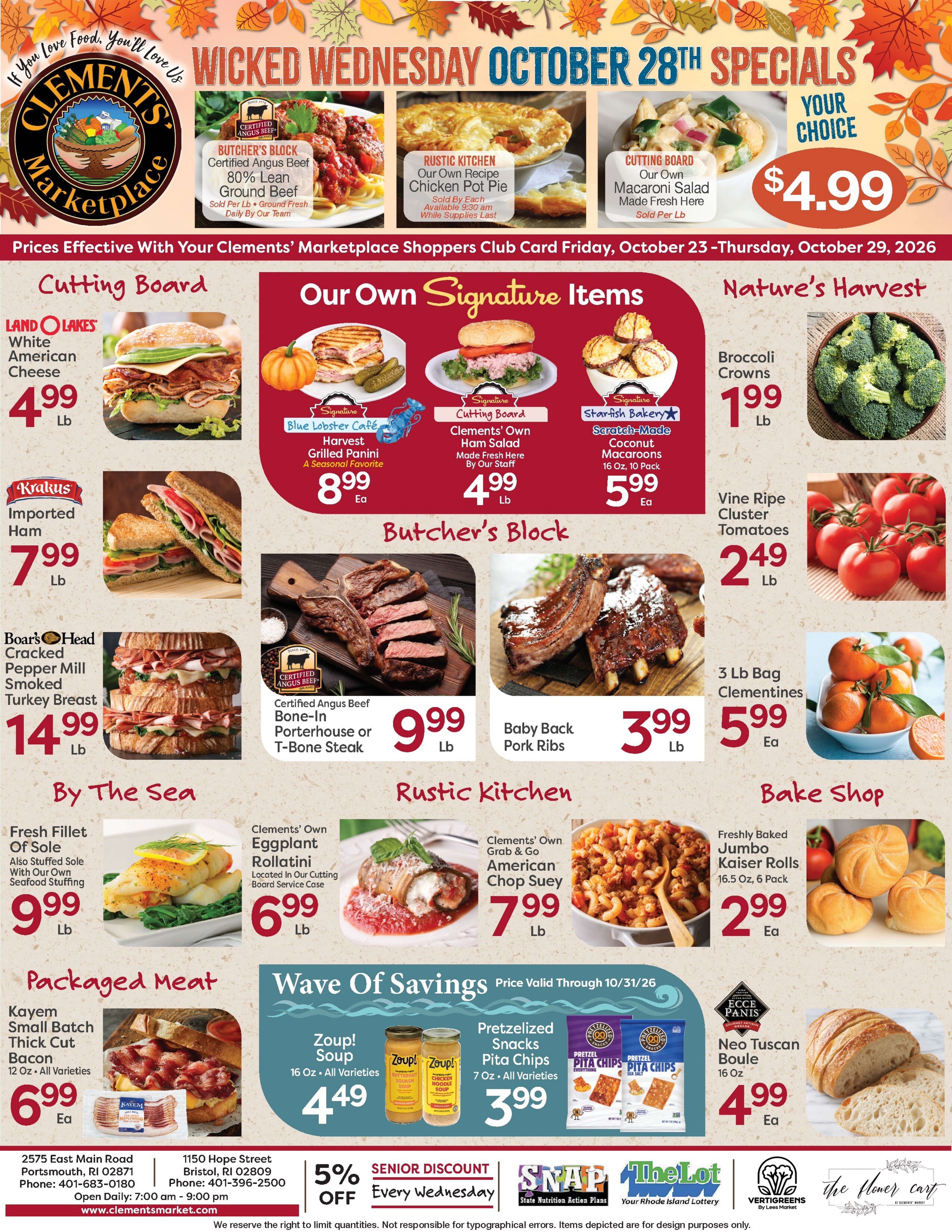 Clements' Marketplace (Rhode Island) Weekly Ad October 23 - 29, 2026