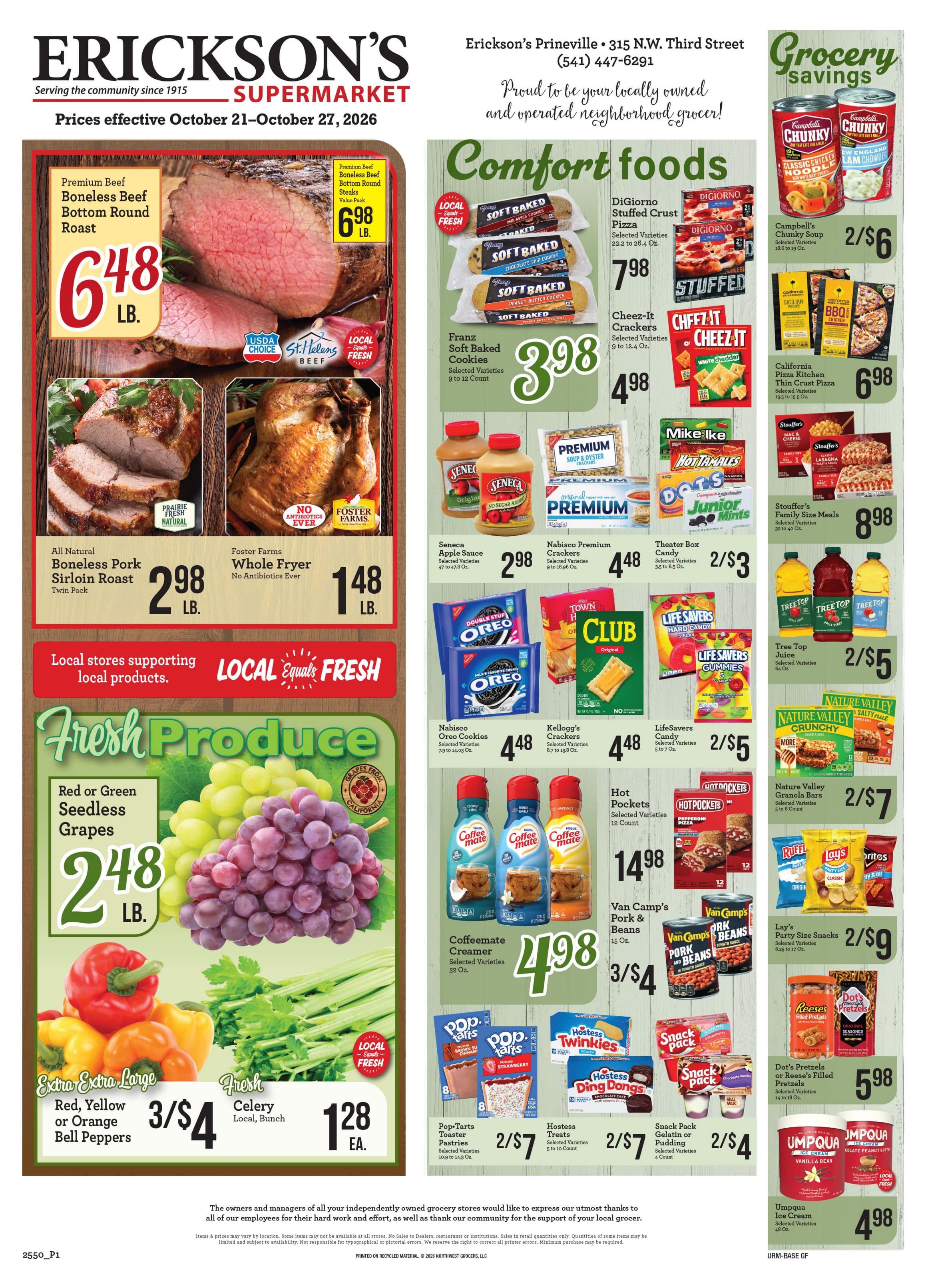 Erickson's Thriftway Weekly Ad October 21 - 27, 2026