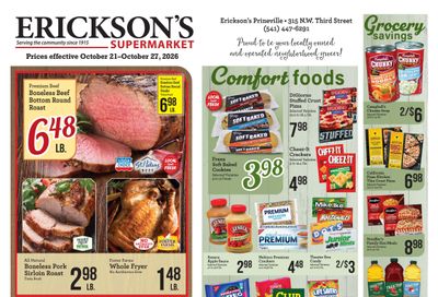 Erickson's Thriftway Weekly Ad October 21 - 27, 2026