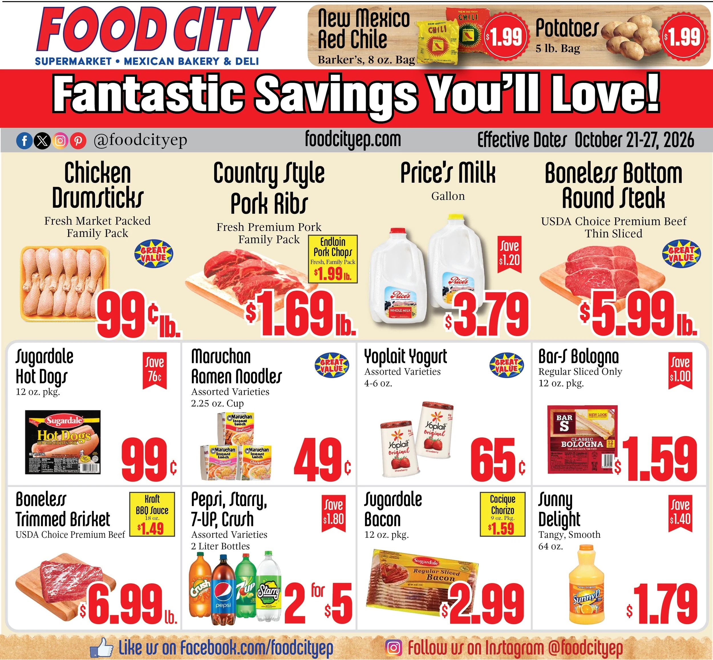 Food City El Paso Weekly Ad October 21 - 27, 2026