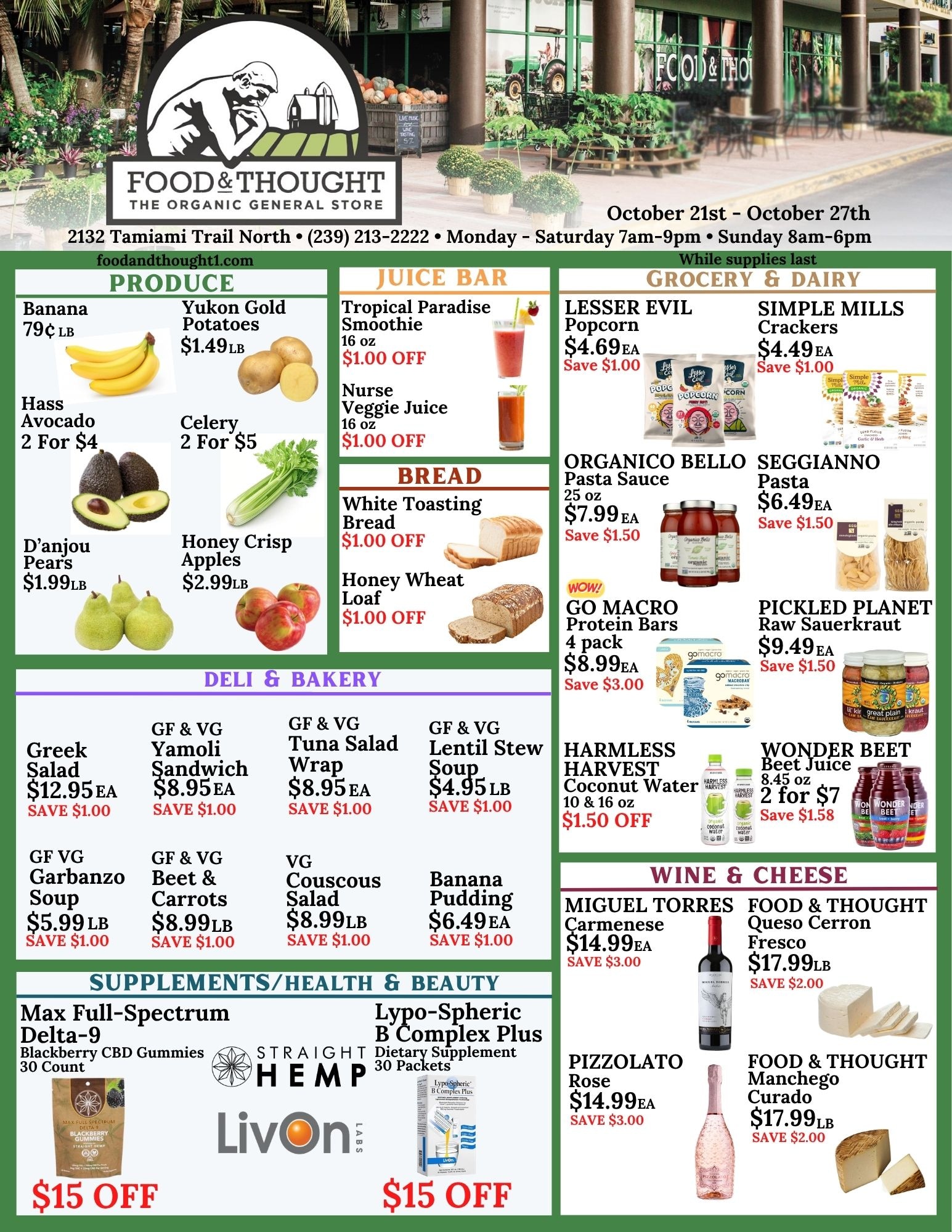 Food & Thought Weekly Ad October 21 - 27, 2026
