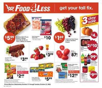 Food 4 Less (El Monte-West Covina Area, CA) California Weekly Ad October 21 - 27, 2026