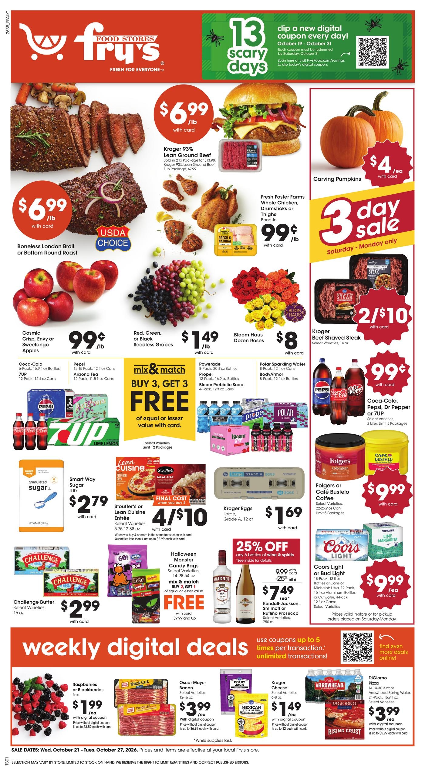 Fry's Food Stores (Avondale Area, AZ) Weekly Ad October 21 - 27, 2026