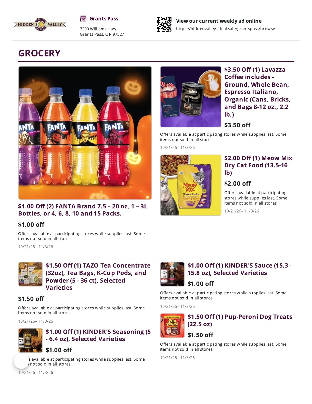 Hidden Valley Market Weekly Ad October 21 - November 3, 2026