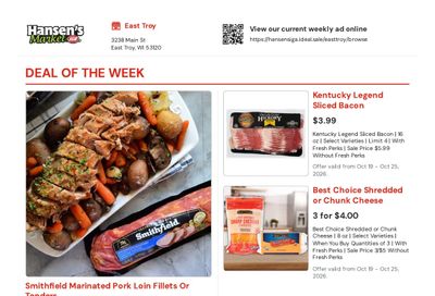 Hansen's IGA (East Troy, WI) Weekly Ad October 19 - 25, 2026