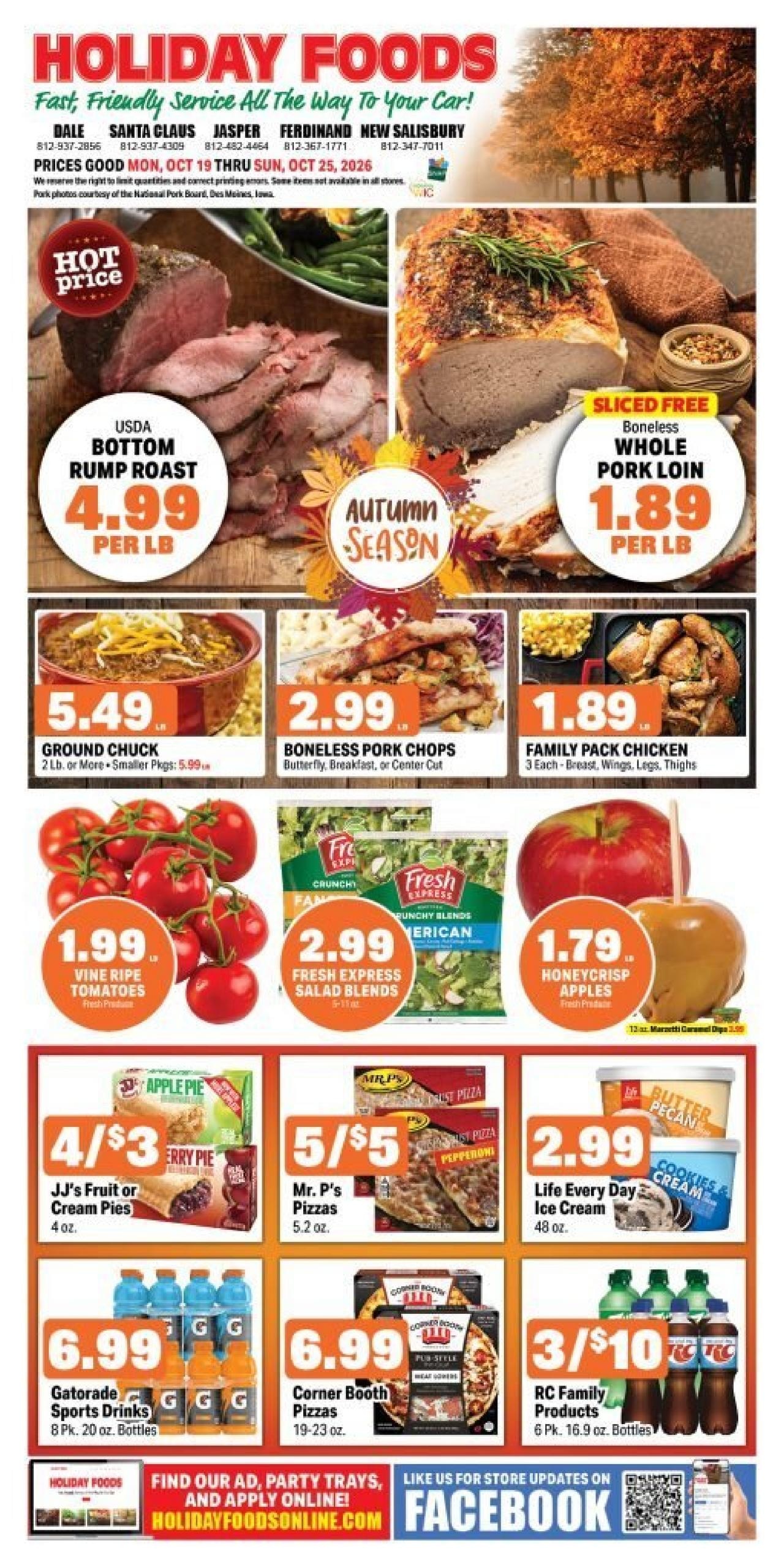 Holiday Foods Weekly Ad October 19 - 25, 2026
