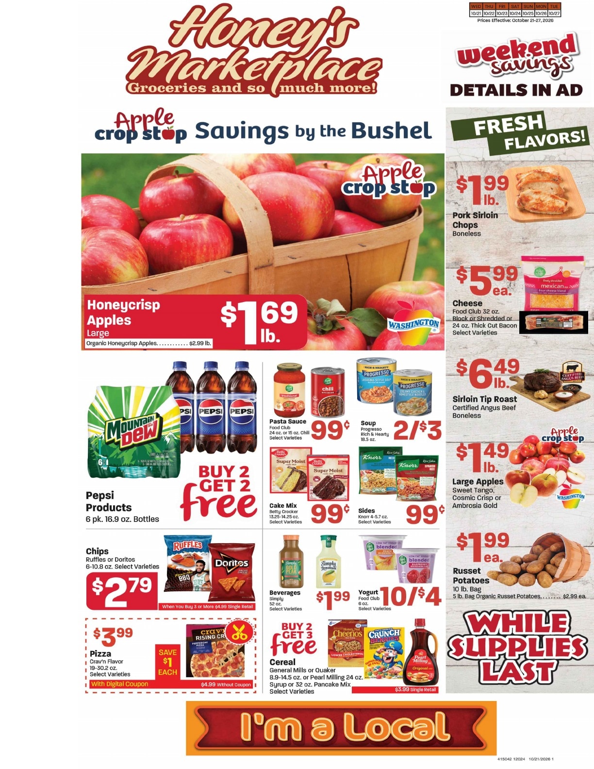 Honey's Marketplace Weekly Ad October 21 - 27, 2026