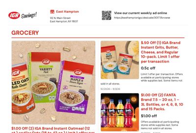 East Hampton IGA Weekly Ad October 21 - November 3, 2026
