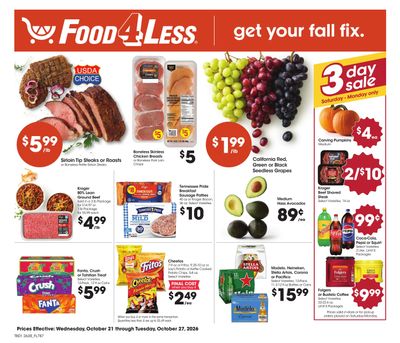 Food 4 Less (Hammond-Merrillville Area, IN) Chicago Weekly Ad October 21 - 27, 2026